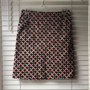 Talbot’s Brown, navy, orange and white skirt